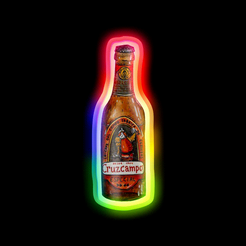 Cruzcampo Beer Bar Decor Led Neon Sign Rgb Color - LED neon sign close-up detail