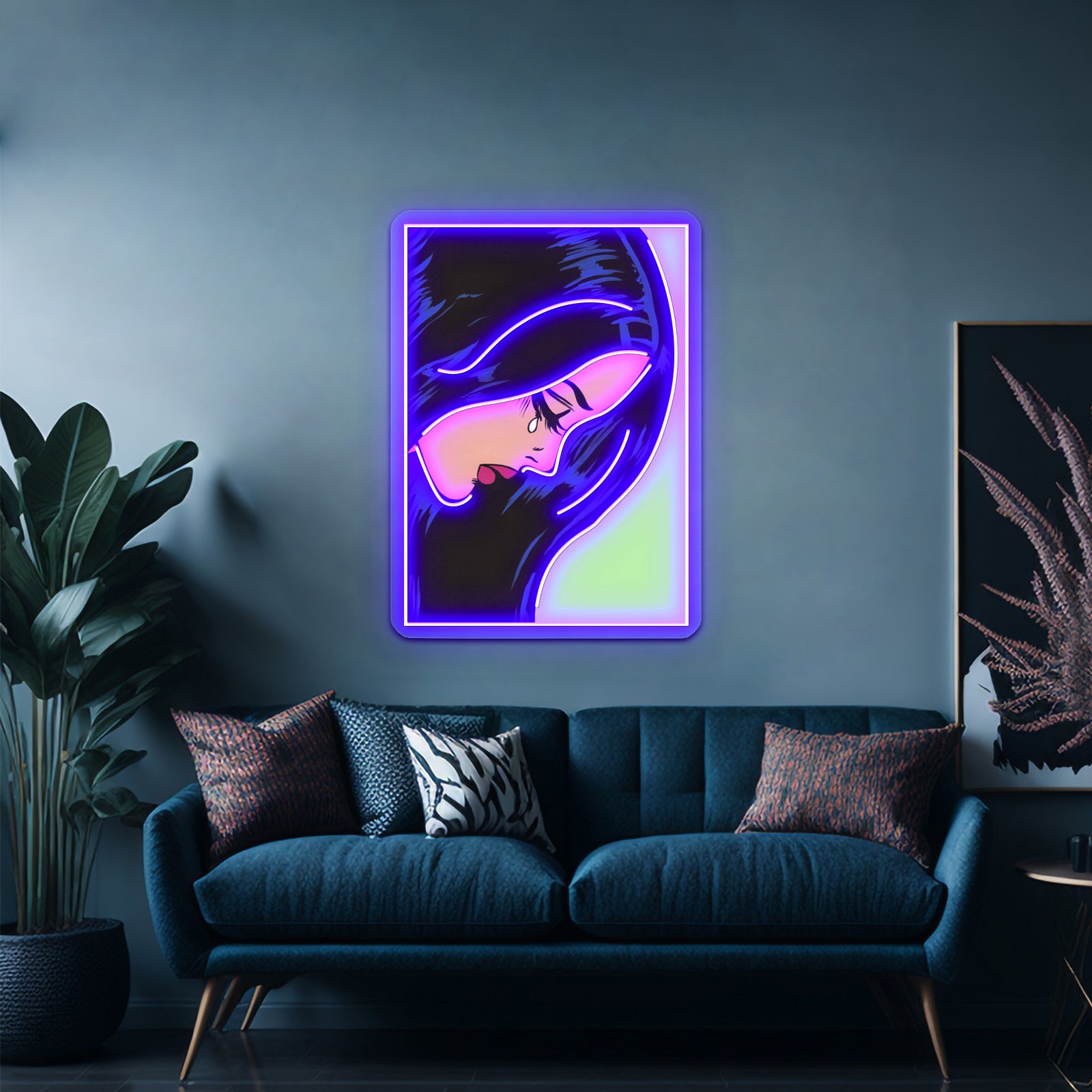 Crying Comic Girl Artwork Business Led Sign