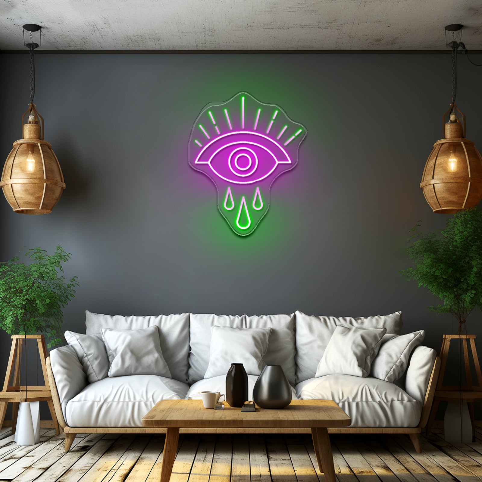 Crying Eye Large Neon Signs For Room