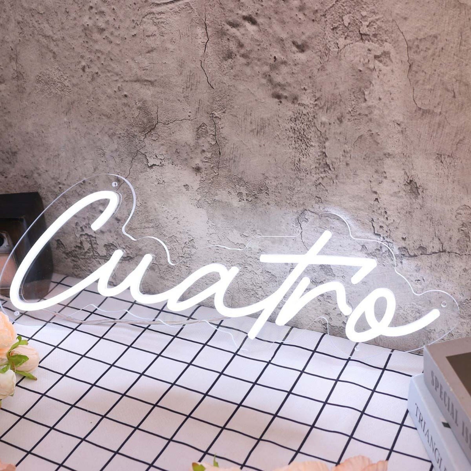 Cuatro White Led Neon Sign - Shineneon