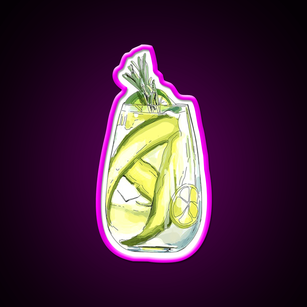 Cucumber Gin Tonic Cocktail Bar Decor Led Neon Sign Rgb Color - Shineneon