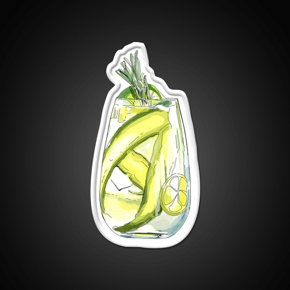 Cucumber Gin Tonic Cocktail Bar Decor Led Neon Sign Rgb Color - Shineneon