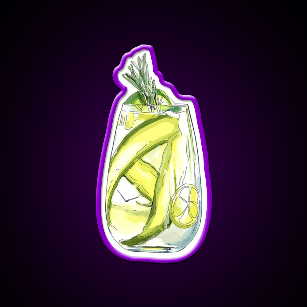 Cucumber Gin Tonic Cocktail Bar Decor Led Neon Sign Rgb Color - Shineneon