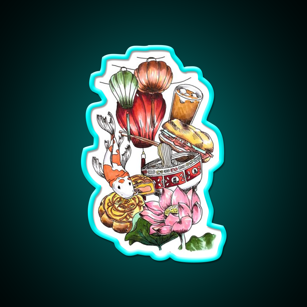 Culture Led Neon Sign Chinese Food Rgb Color