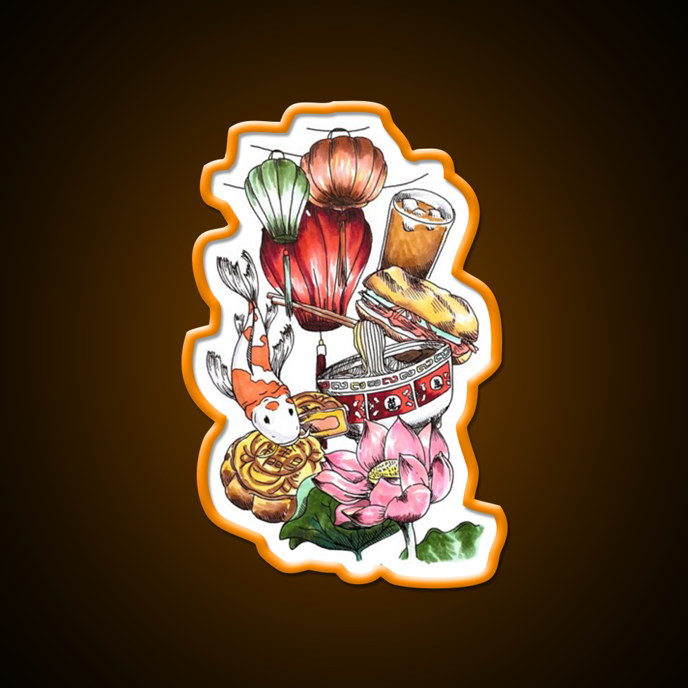 Culture Led Neon Sign Chinese Food Rgb Color