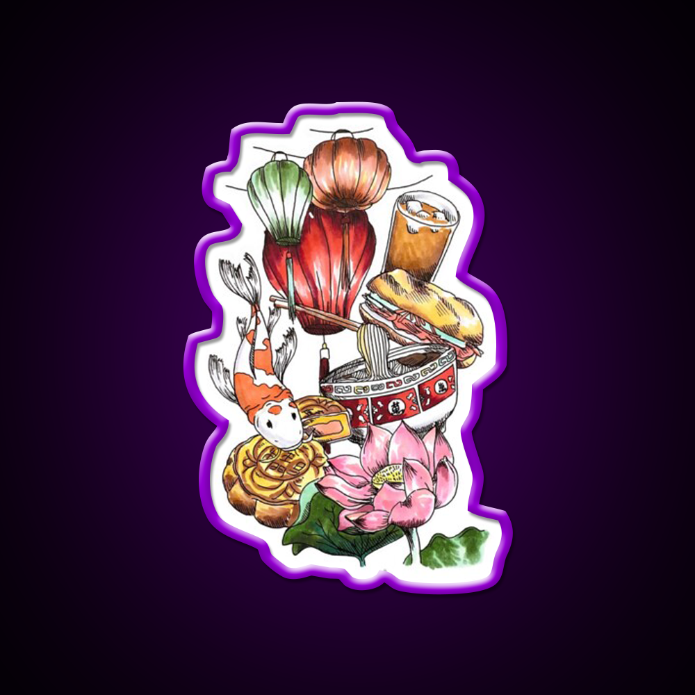 Culture Led Neon Sign Chinese Food Rgb Color