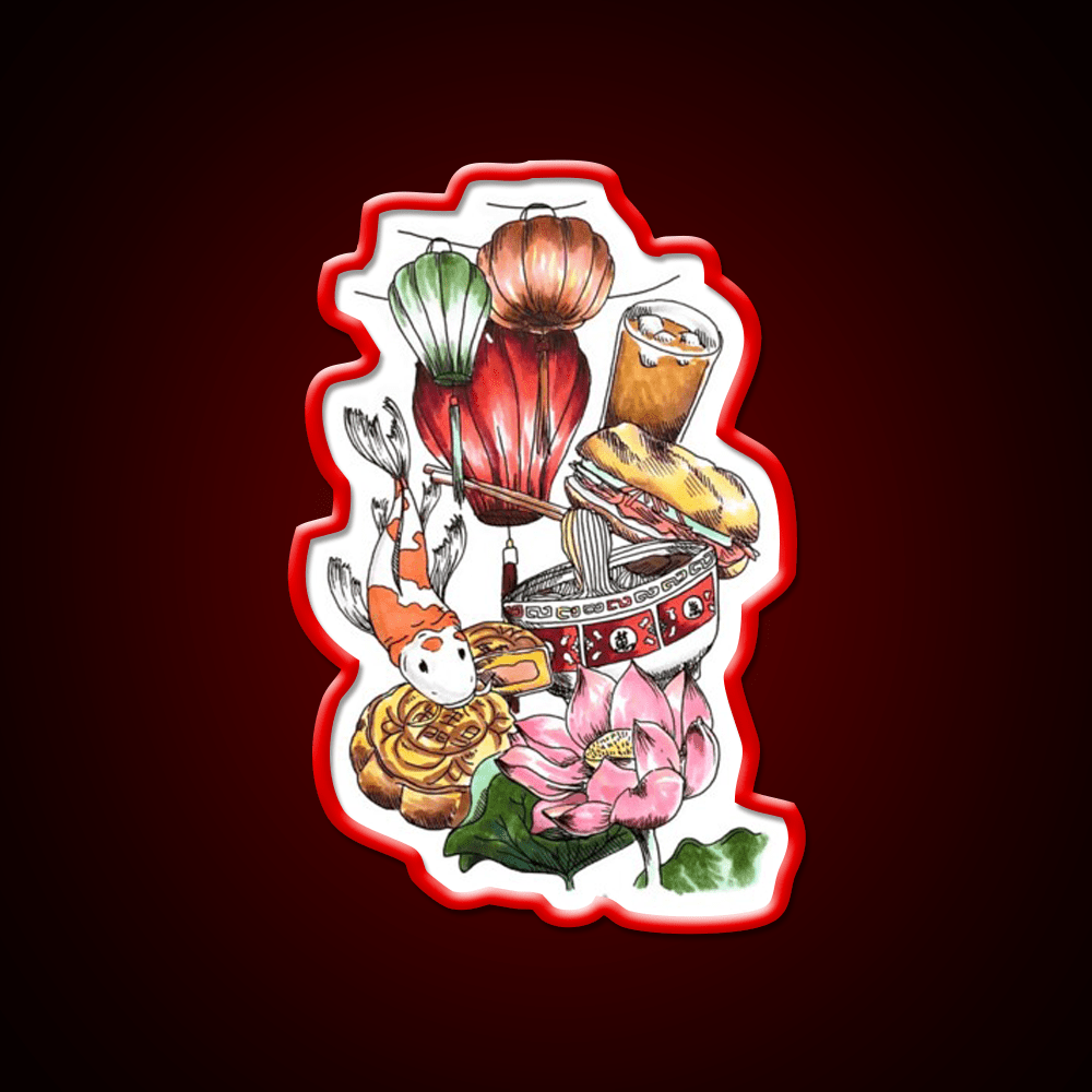 Culture Led Neon Sign Chinese Food Rgb Color - Shineneon