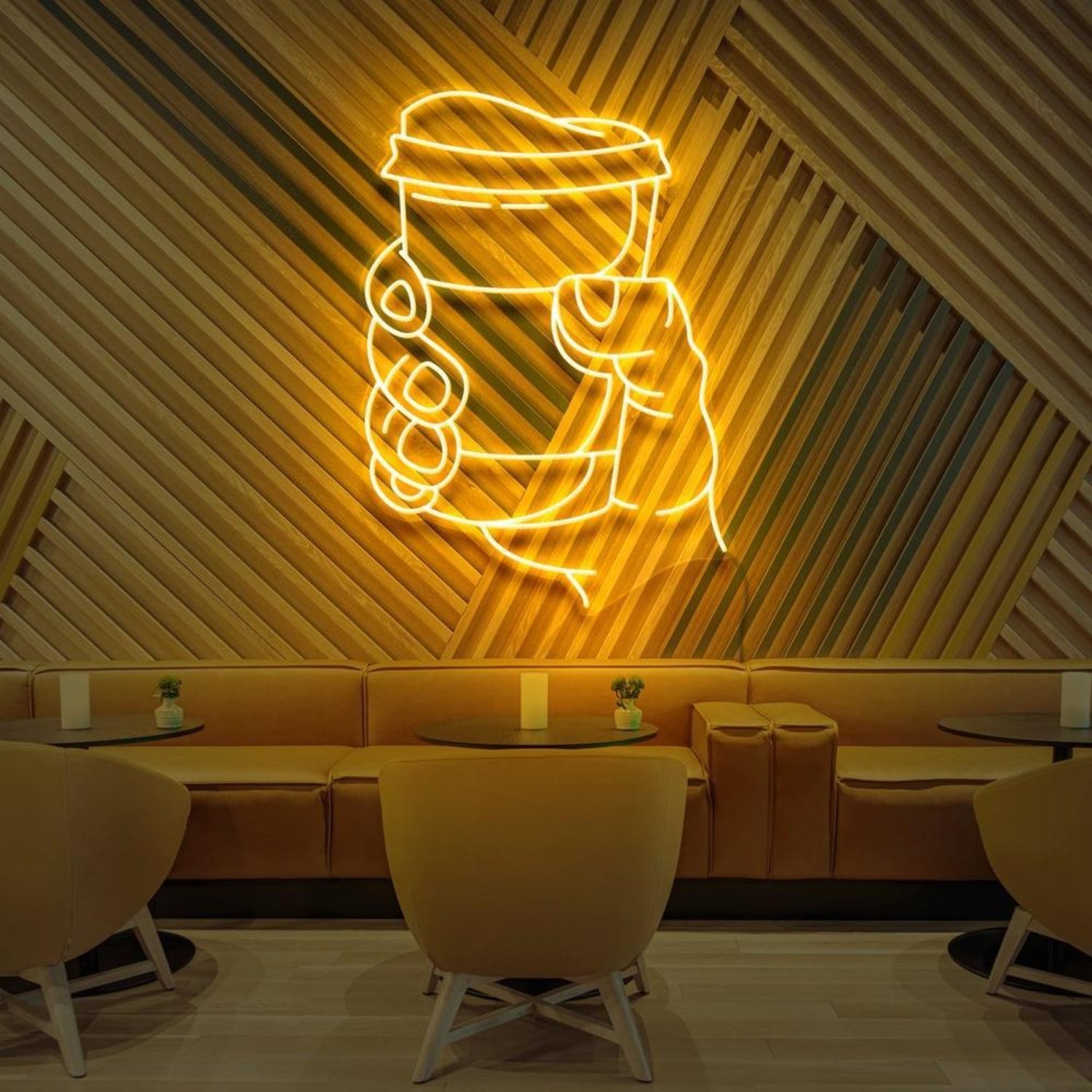 Cup O Joe Hand-Holding Coffee Led Neon Sign For Cafe Wall Decor | Shineneon