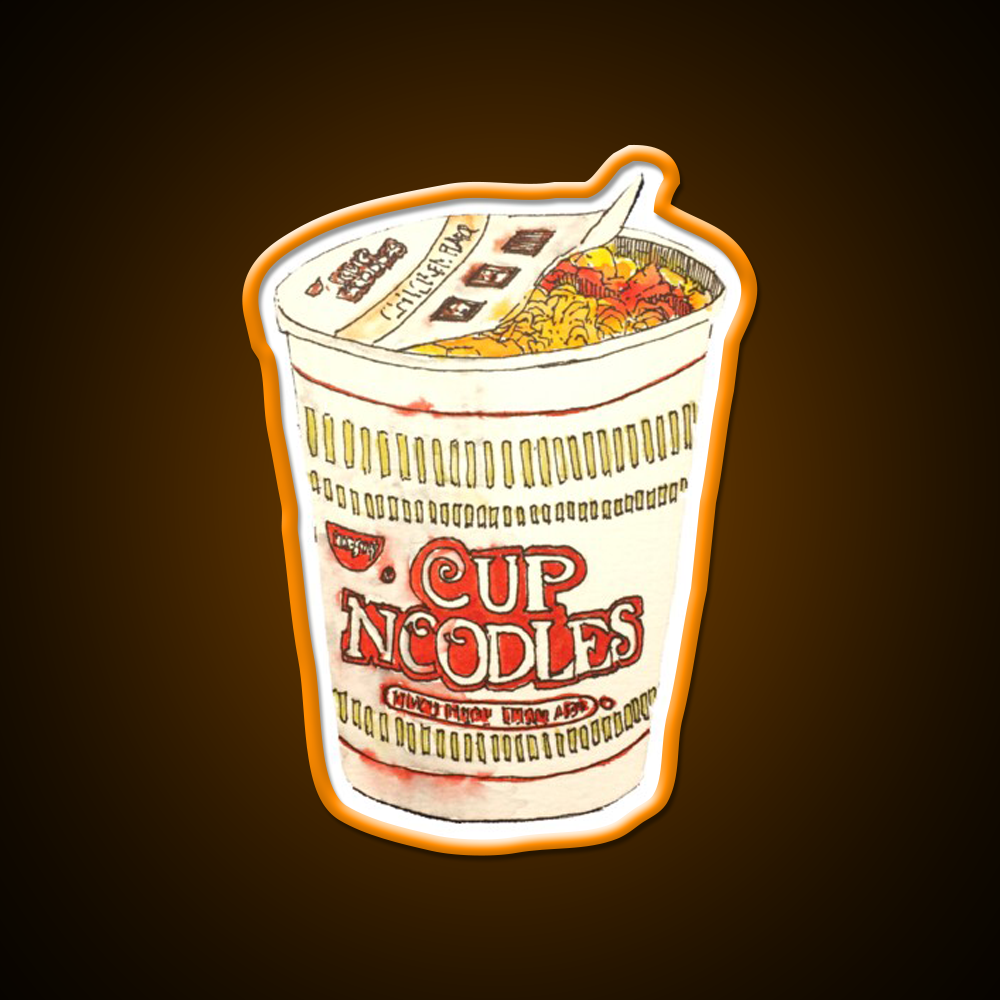 Cup O Noodle Fast Food Led Neon Sign For Burger Place Rgb Color