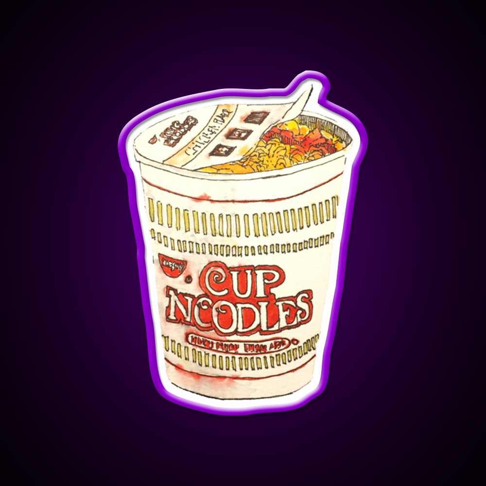 Cup O Noodle Fast Food Led Neon Sign For Burger Place Rgb Color