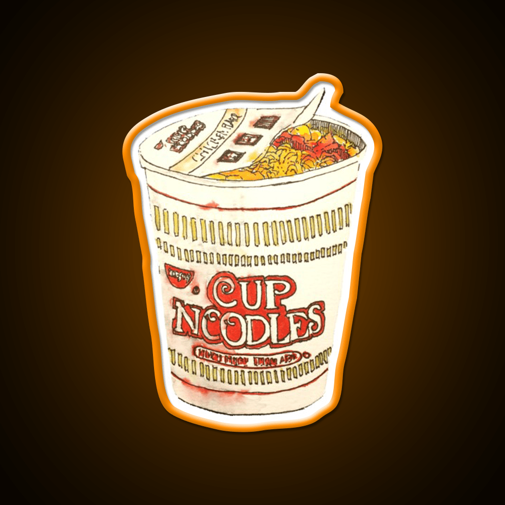 Cup O Noodle Fast Food Led Neon Sign For Burger Place Rgb Color - Shineneon