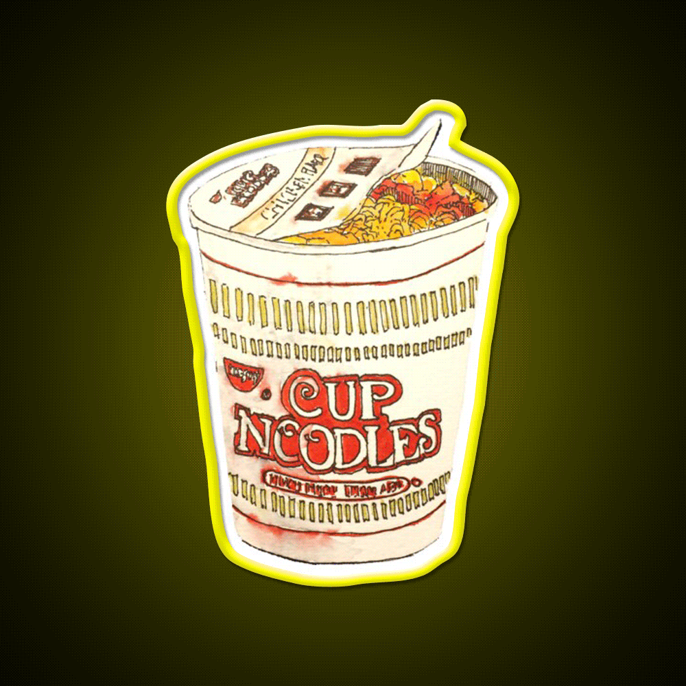 Cup O Noodle Fast Food Led Neon Sign For Burger Place Rgb Color