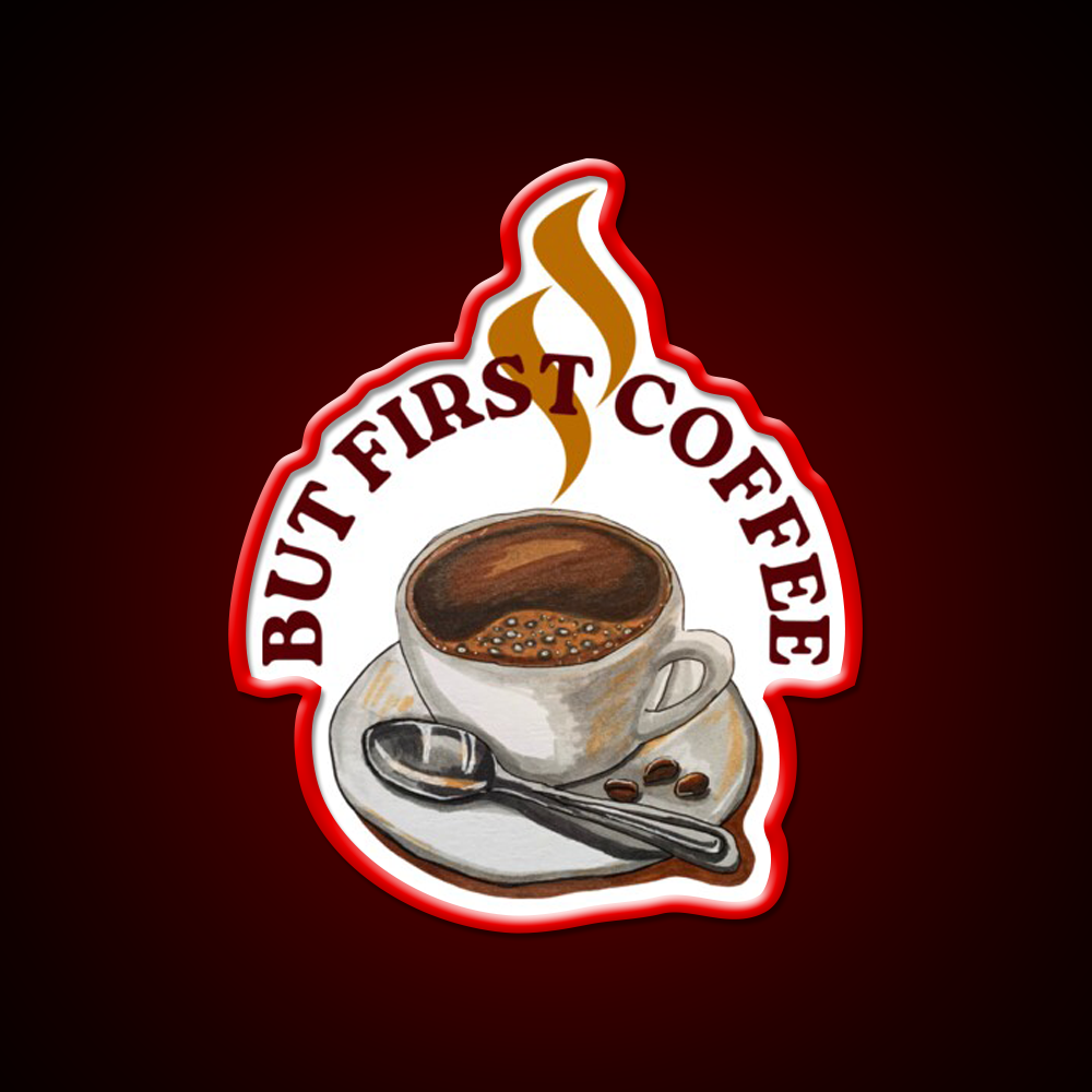 Cup Of Coffee First Cafe Led Neon Sign Espresso Bar Art Rgb Color