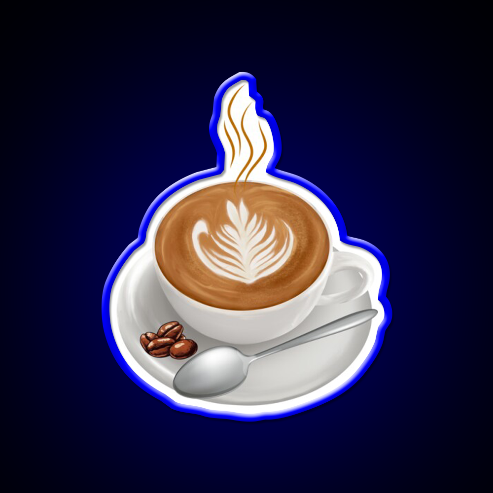 Cup Of Coffee First Of All Cafe Led Neon Sign Espresso Bar Art Rgb Color