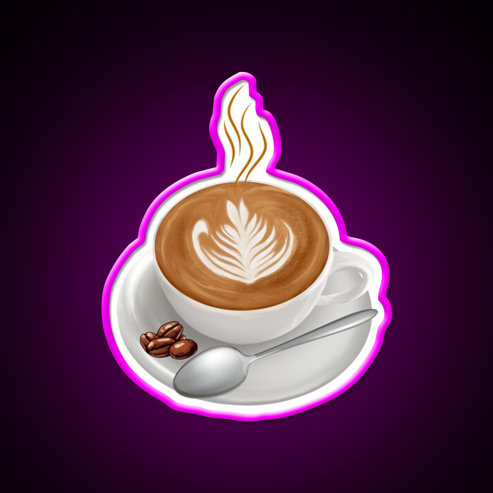 Cup Of Coffee First Of All Cafe Led Neon Sign Espresso Bar Art Rgb Color