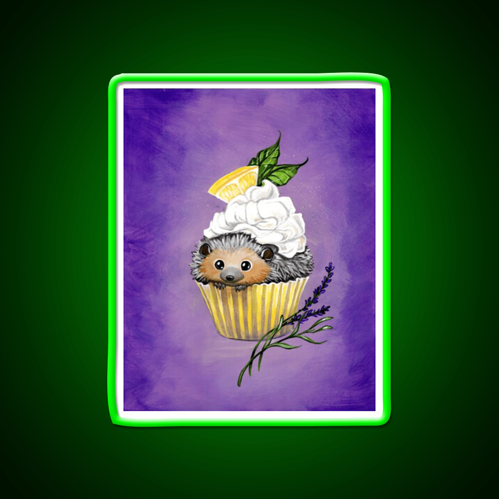 Cupcake Hedgehog Snack Food Led Neon Sign Rgb Color - Shineneon