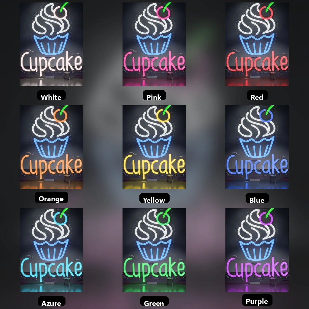 Cupcake LED Neon Sign Wall Neon Sign - 05 Color Grid