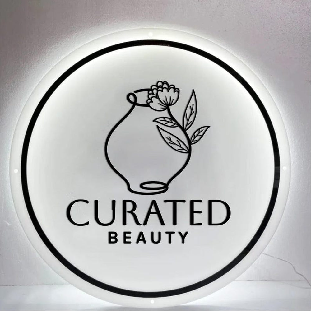Curated Beauty Acrylic Business Logo Sign - Shineneon