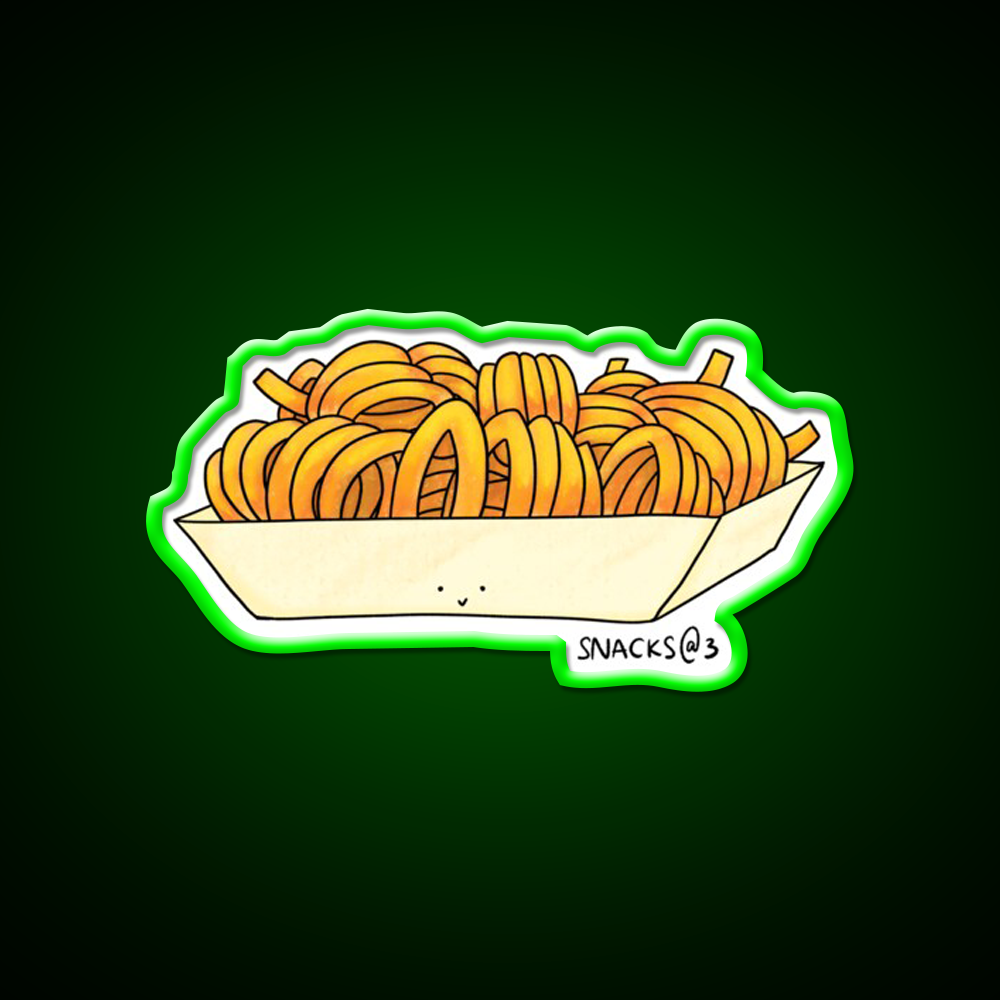 Curly Curly Curly Fries Fast Food Led Neon Sign For Burger Place Rgb Color