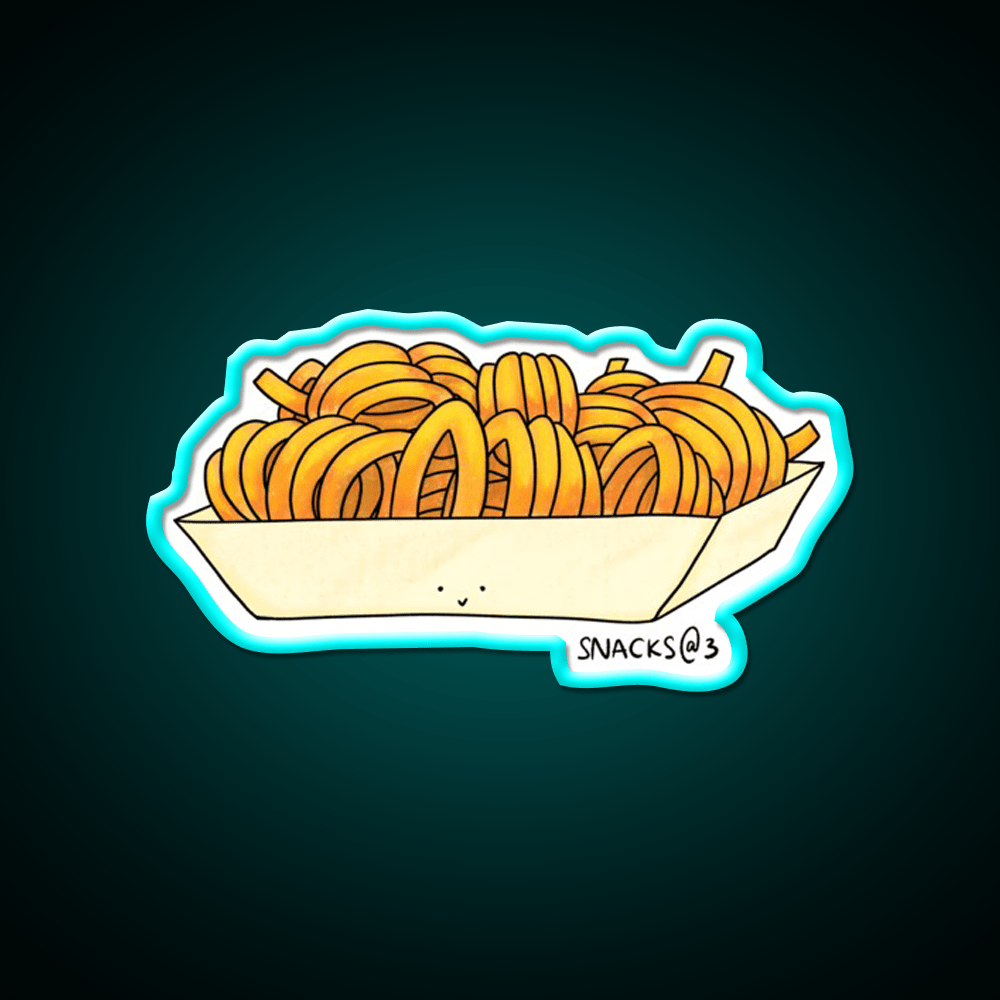 Curly Curly Curly Fries Fast Food Led Neon Sign For Burger Place Rgb Color - Shineneon