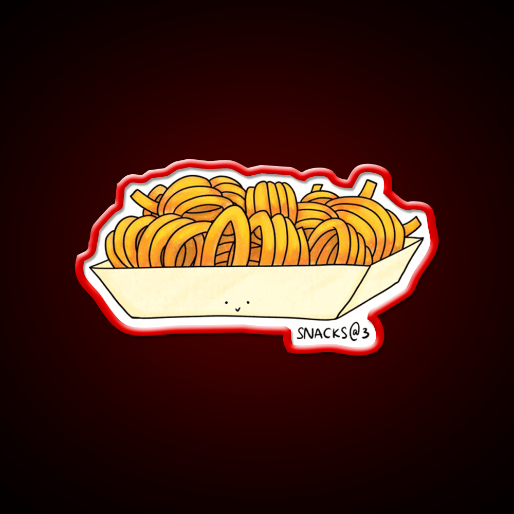 Curly Curly Curly Fries Fast Food Led Neon Sign For Burger Place Rgb Color - Shineneon