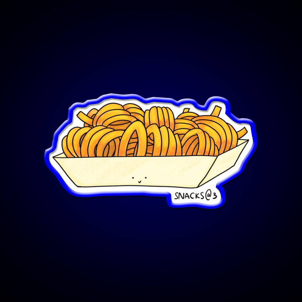 Curly Curly Curly Fries Fast Food Led Neon Sign For Burger Place Rgb Color - Shineneon