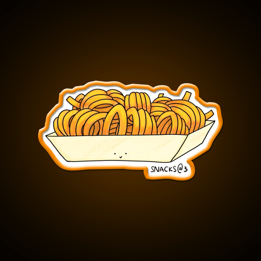 Curly Curly Curly Fries Snack Food Led Neon Sign Rgb Color - Shineneon