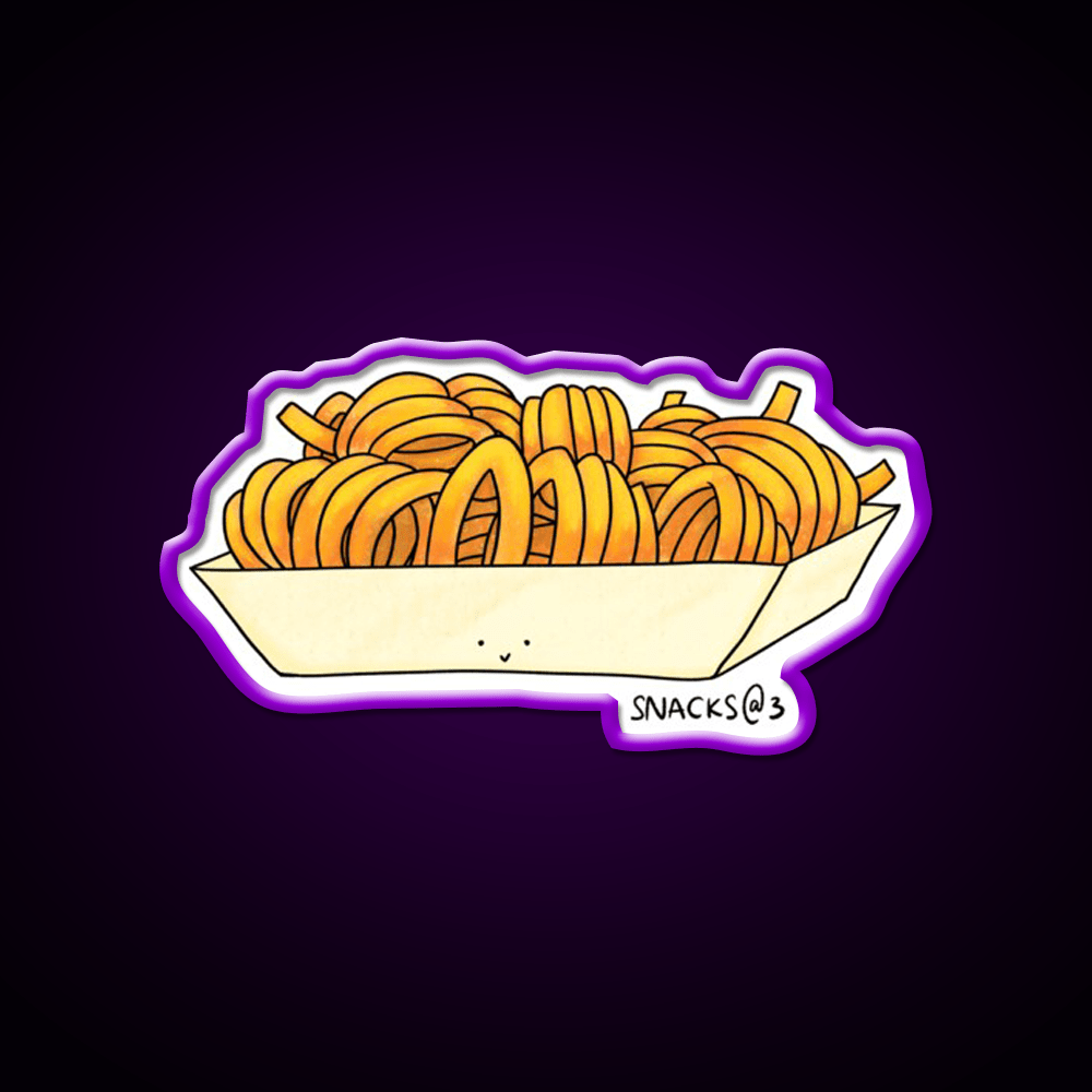 Curly Curly Curly Fries Snack Food Led Neon Sign Rgb Color - Shineneon