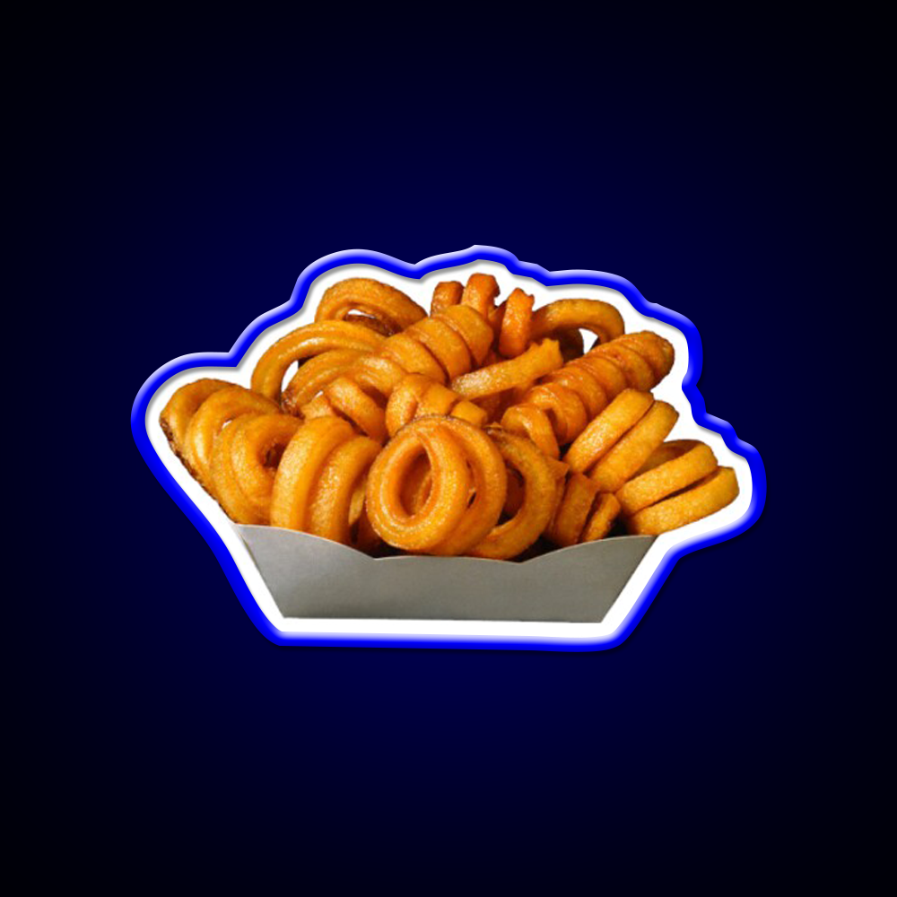 Curly Fries Fast Food Led Neon Sign For Burger Place Rgb Color