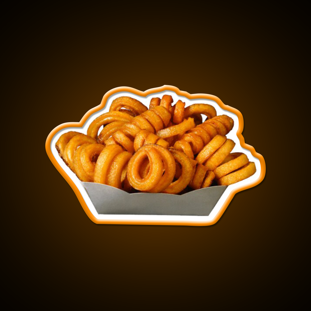 Curly Fries Fast Food Led Neon Sign For Burger Place Rgb Color