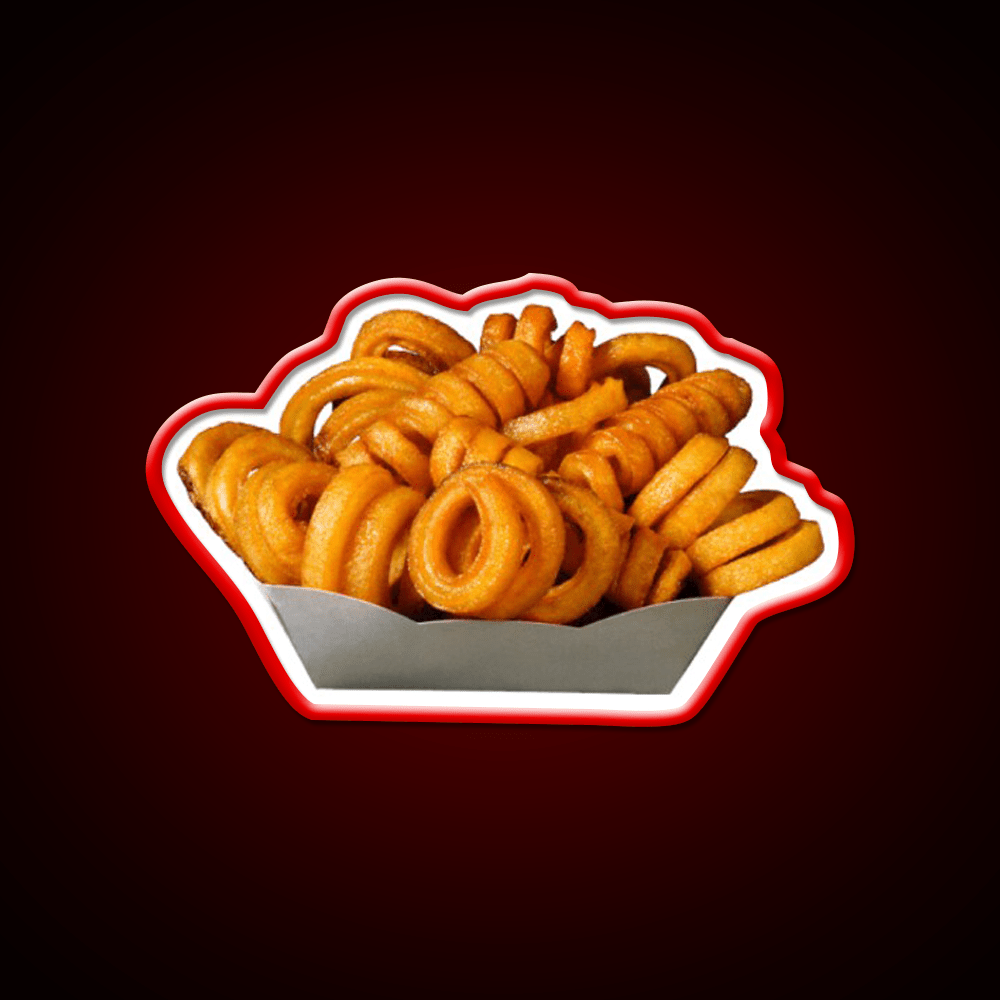 Curly Fries Fast Food Led Neon Sign For Burger Place Rgb Color - Shineneon