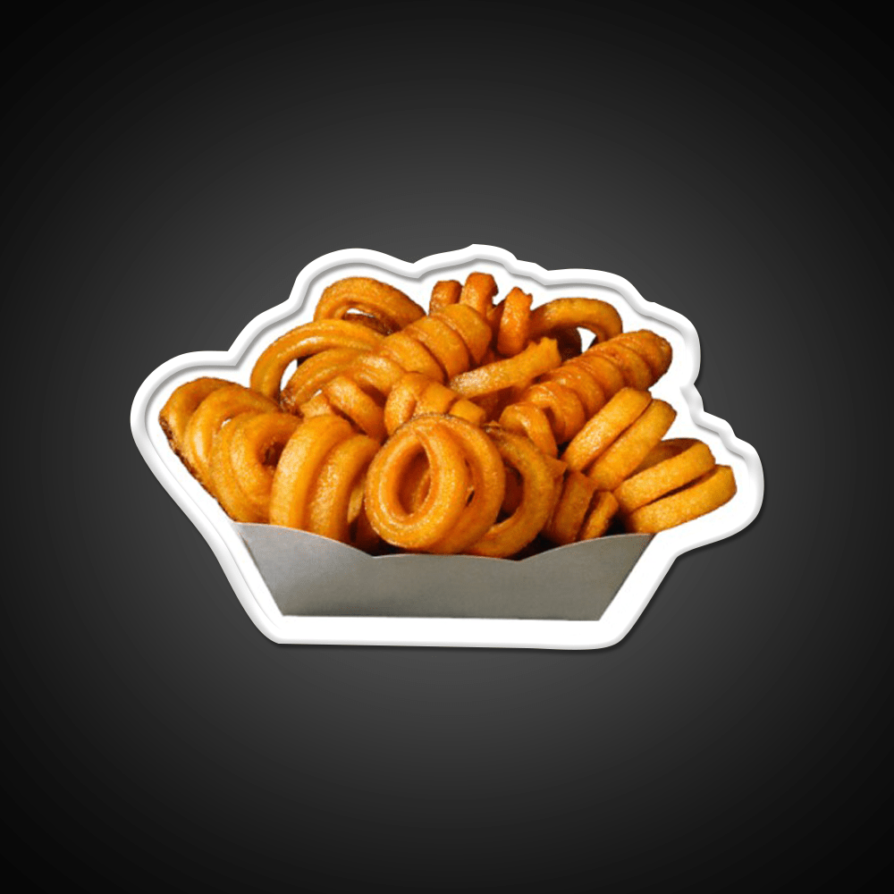 Curly Fries Fast Food Led Neon Sign For Burger Place Rgb Color - Shineneon
