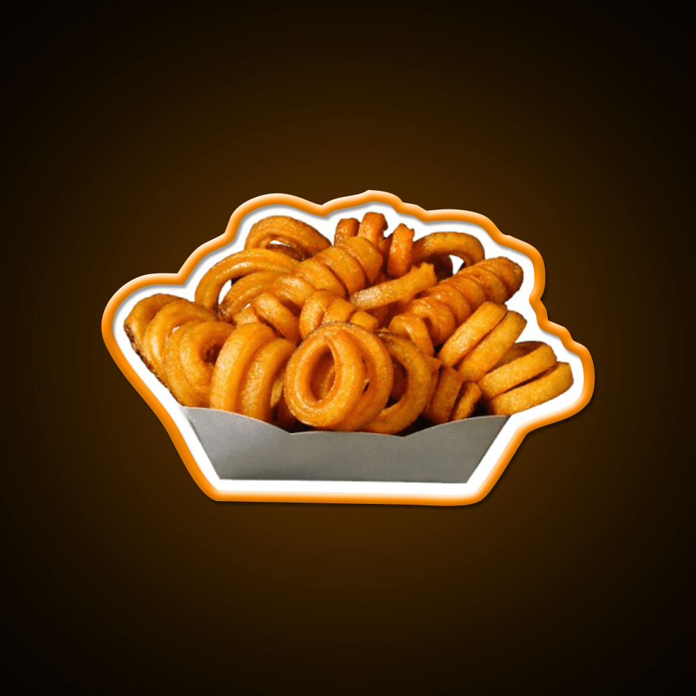 Curly Fries Fast Food Led Neon Sign For Burger Place Rgb Color - Shineneon