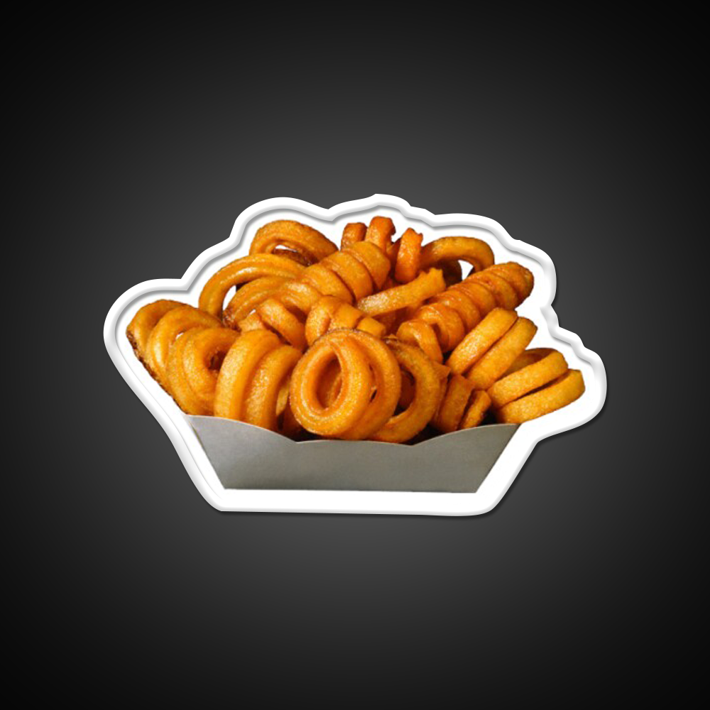 Curly Fries Fast Food Led Neon Sign For Burger Place Rgb Color