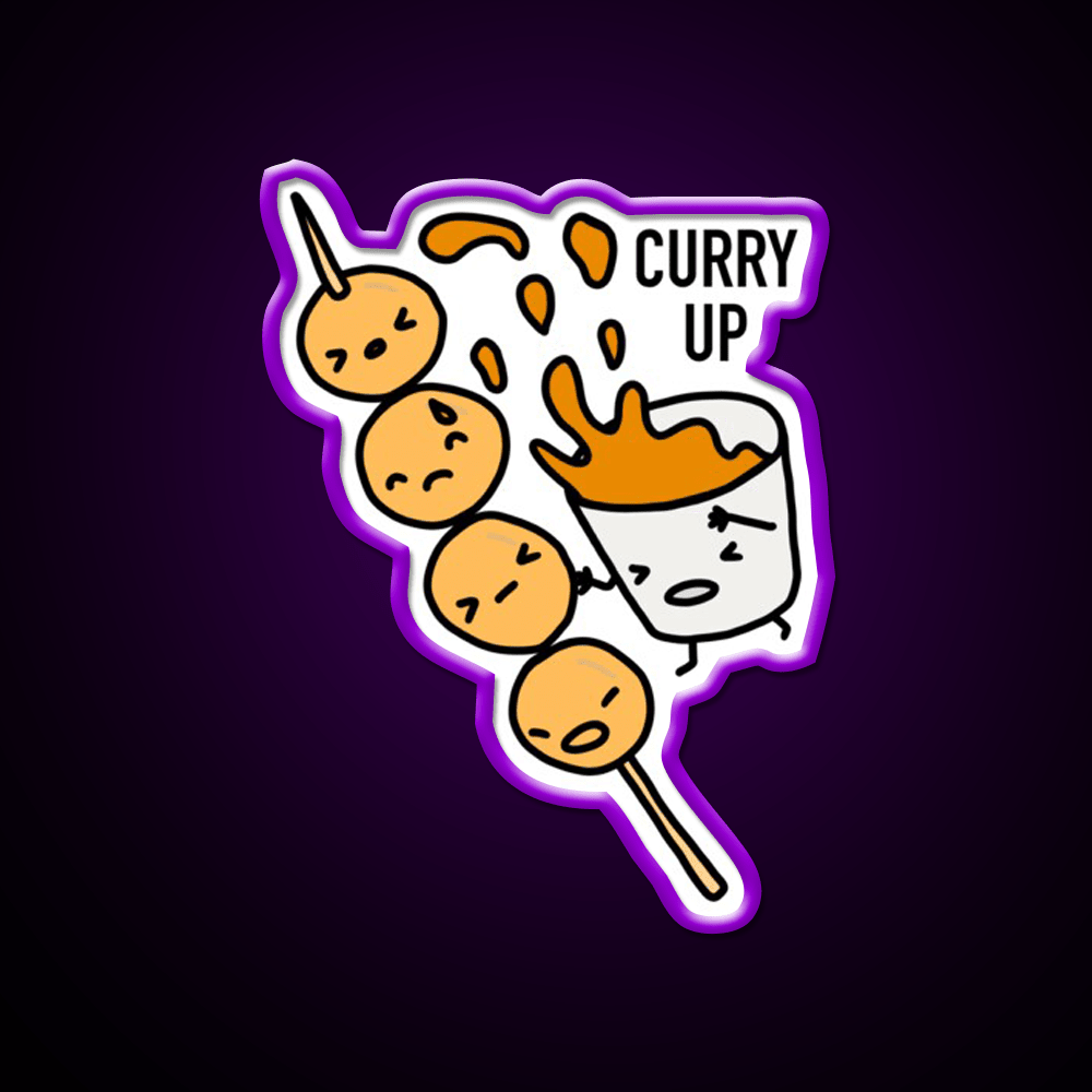 Curry Up Snack Food Led Neon Sign Rgb Color - Shineneon