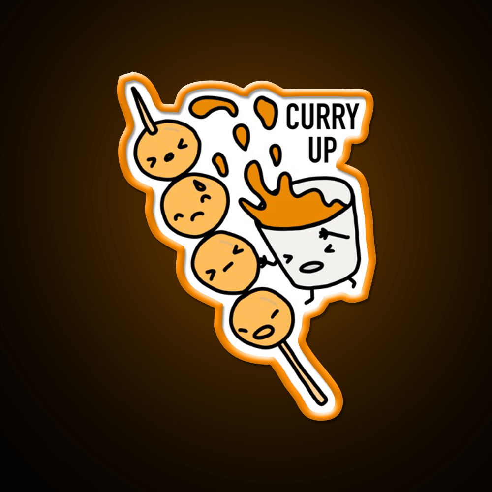 Curry Up Snack Food Led Neon Sign Rgb Color - Shineneon