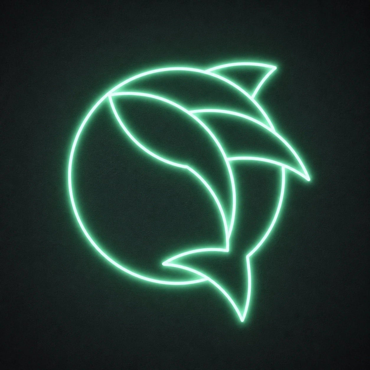 Curved Fish Inside Broken Circle LED Neon Sign Man Cave Neon Sign - Shineneon