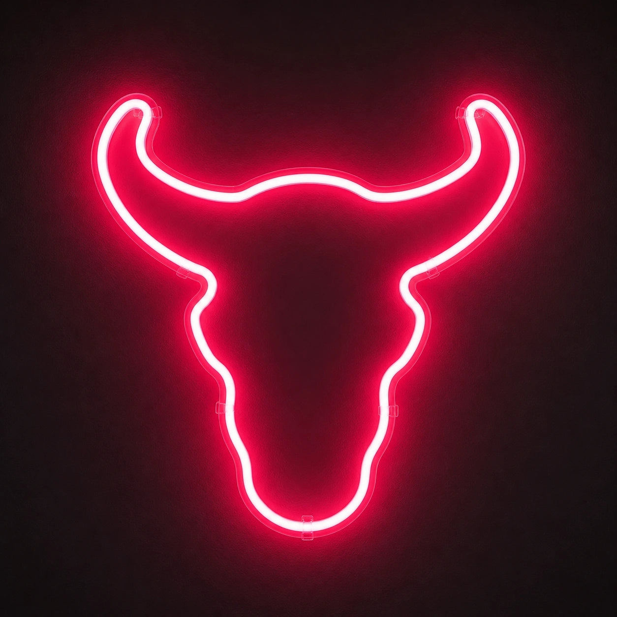 Curved Horn Bull Head Vintage LED Neon Sign main product image