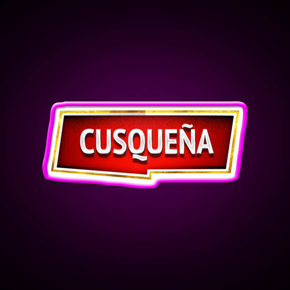 Cusquena Beer Bar Decor Led Neon Sign Rgb Color - Neon sign mounted on wall in room