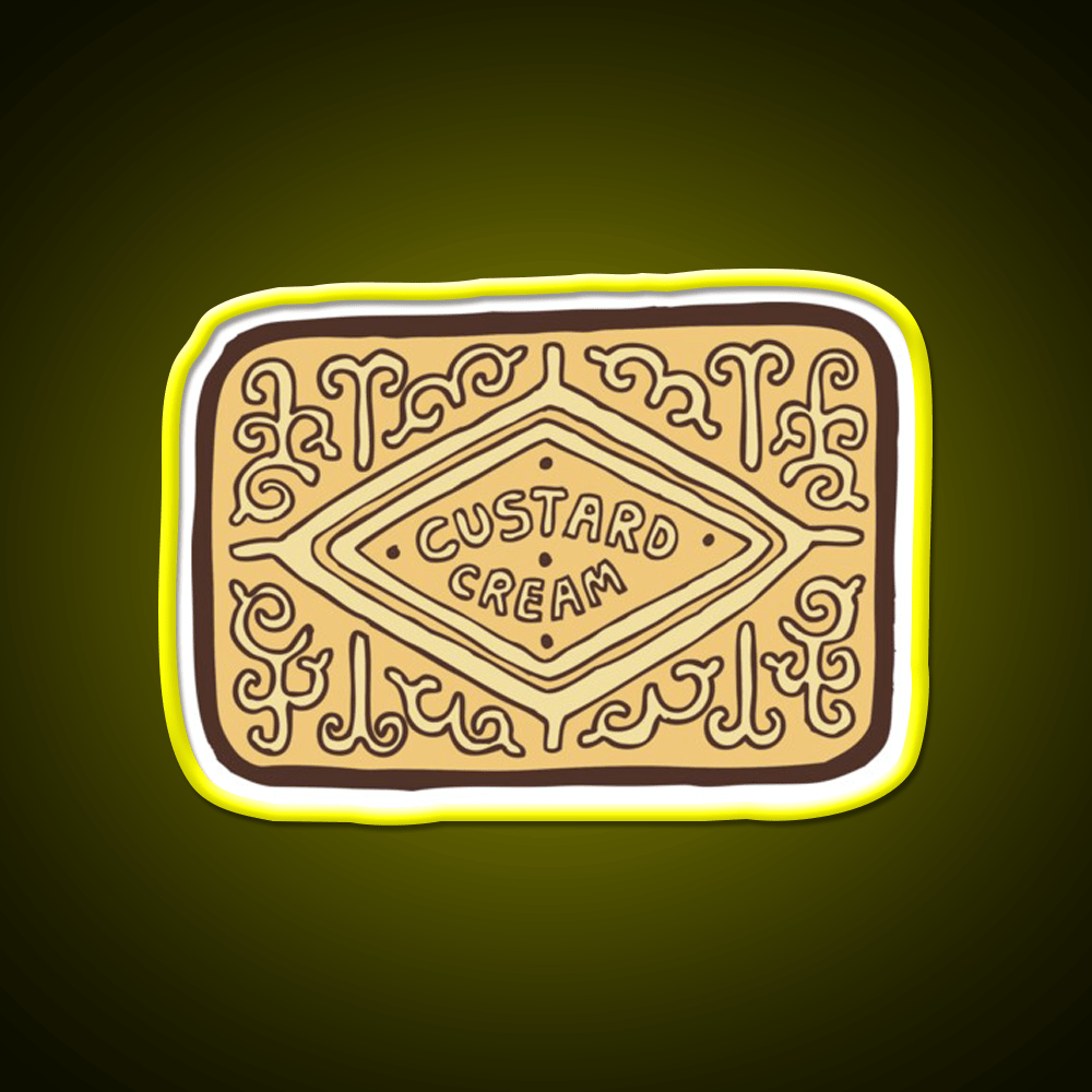 Custard Cream British Biscuit Snack Food Led Neon Sign Rgb Color - Shineneon