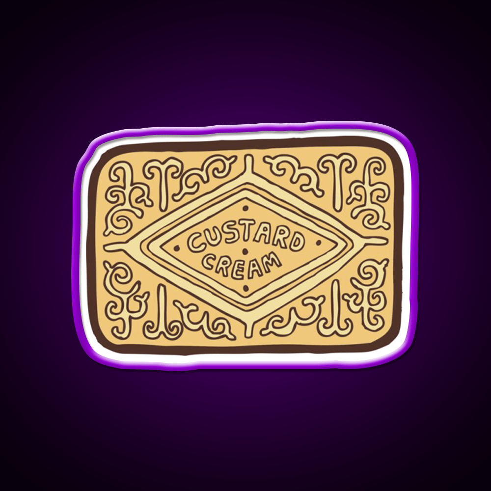 Custard Cream British Biscuit Snack Food Led Neon Sign Rgb Color - Shineneon