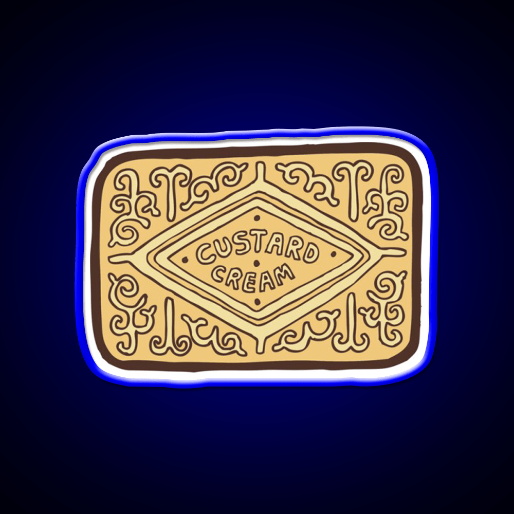 Custard Cream British Biscuit Snack Food Led Neon Sign Rgb Color - Shineneon