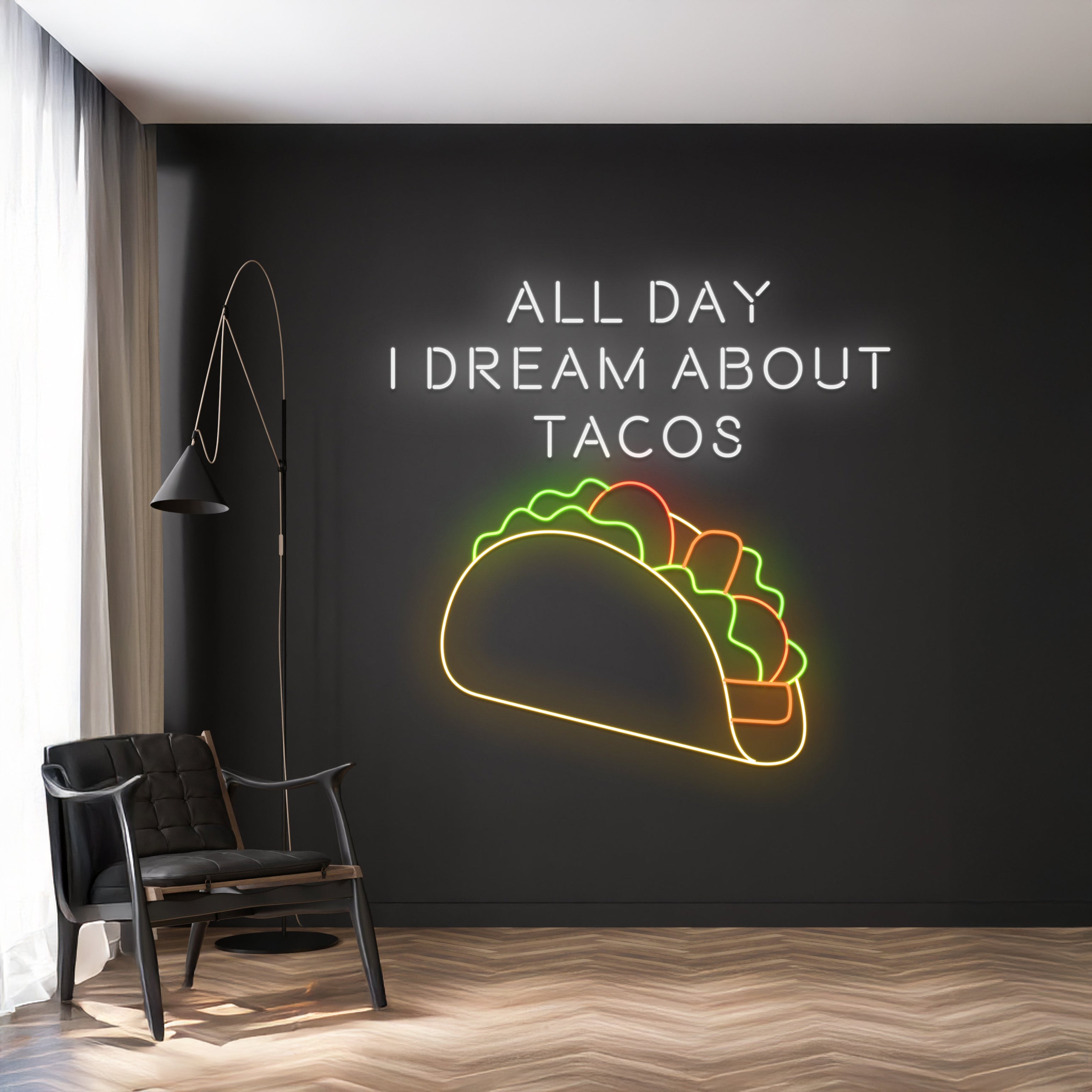 Custom All Day I Dream About Tacos Neon Sign | Shineneon