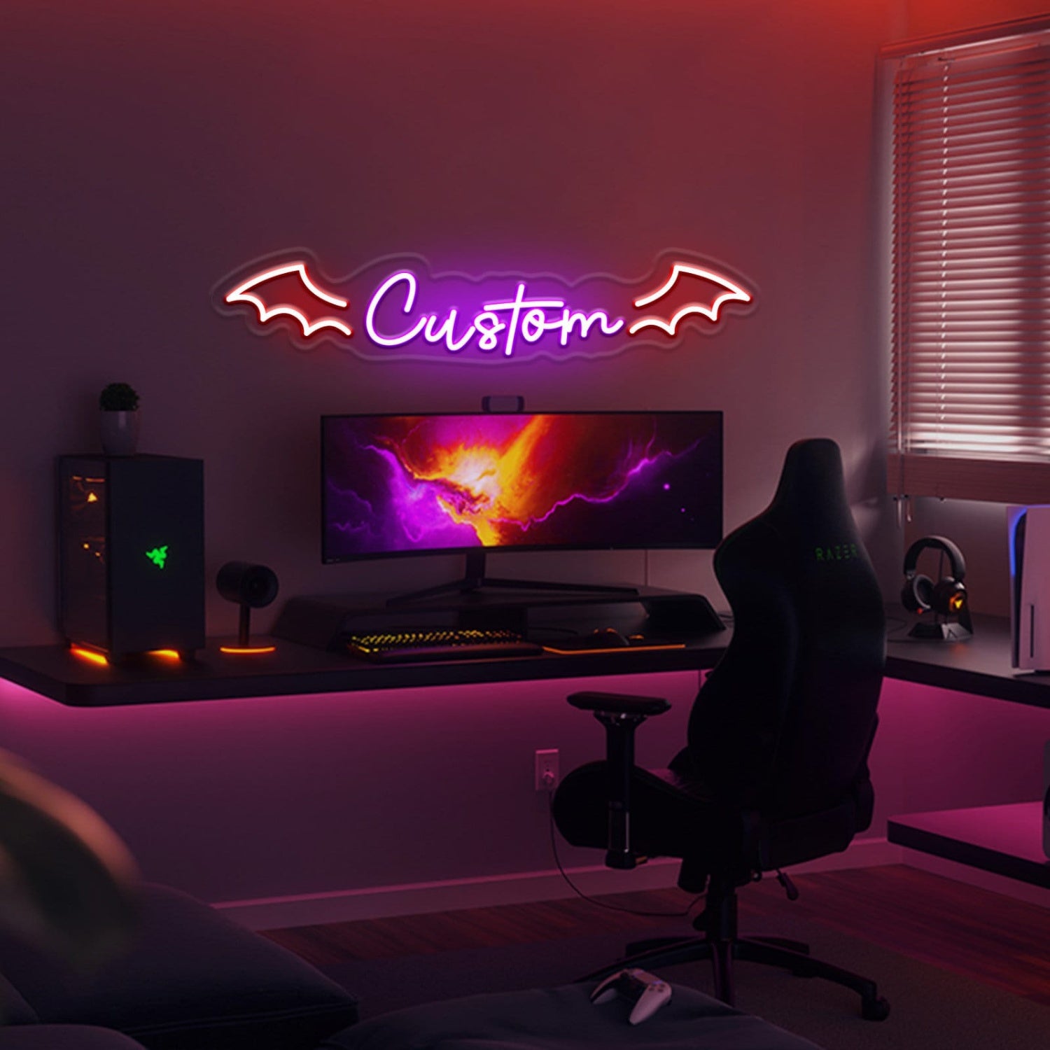 Custom Bat Wing Name Sign Halloween Decor | Shineneon