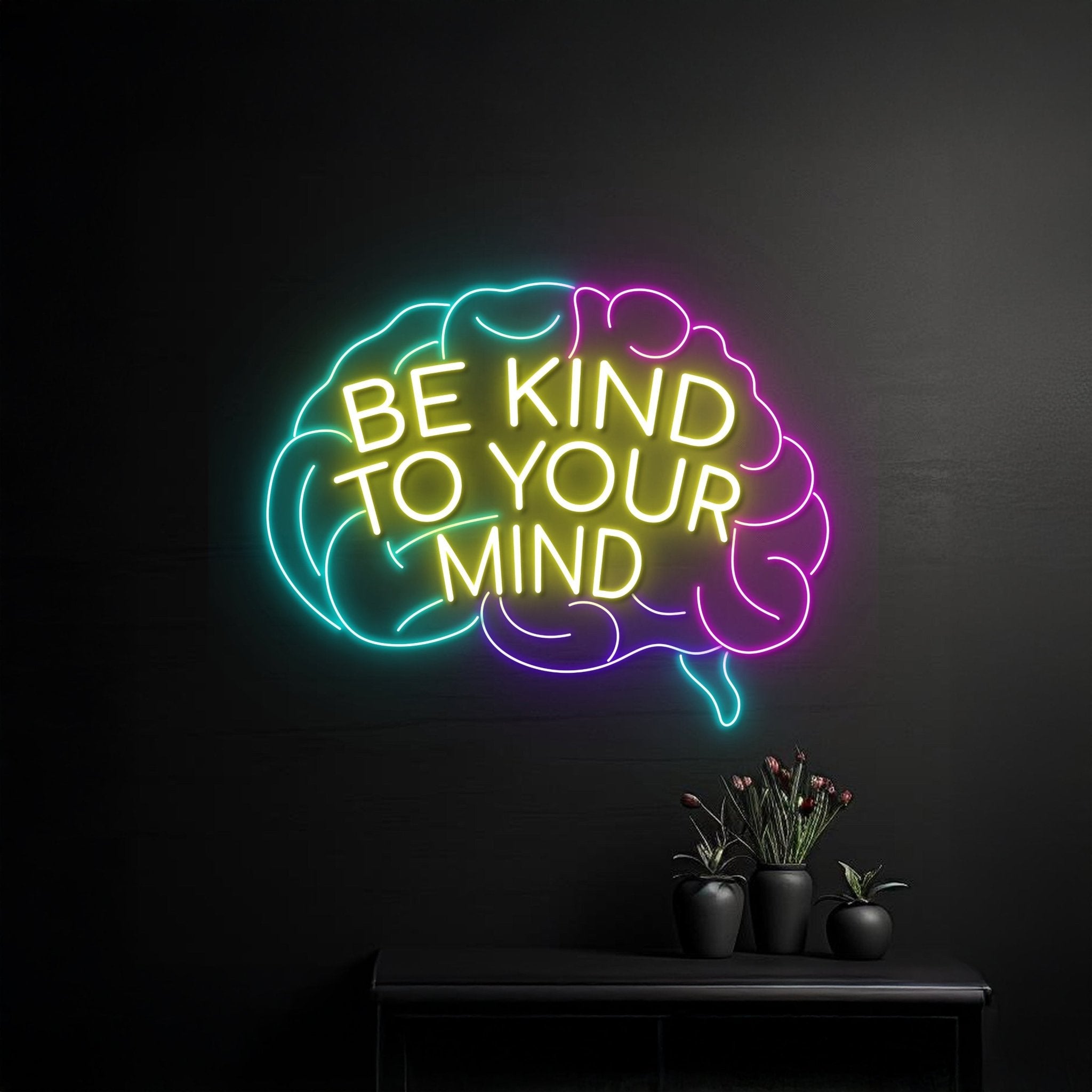 Custom Be Kind To Your Mind Brain Neon Sign - Shineneon