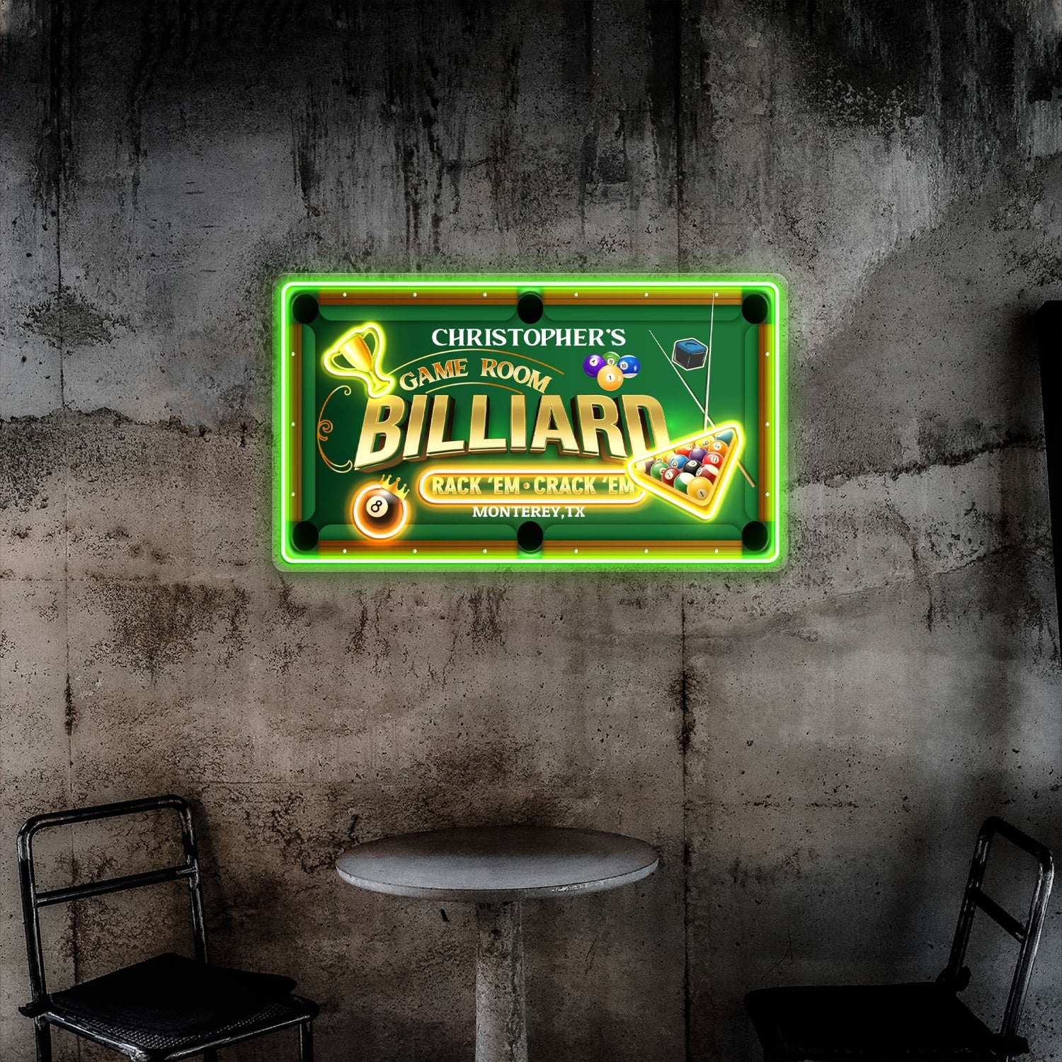Custom Billiards Game Room Acrylic Led Neon Sign | Shineneon