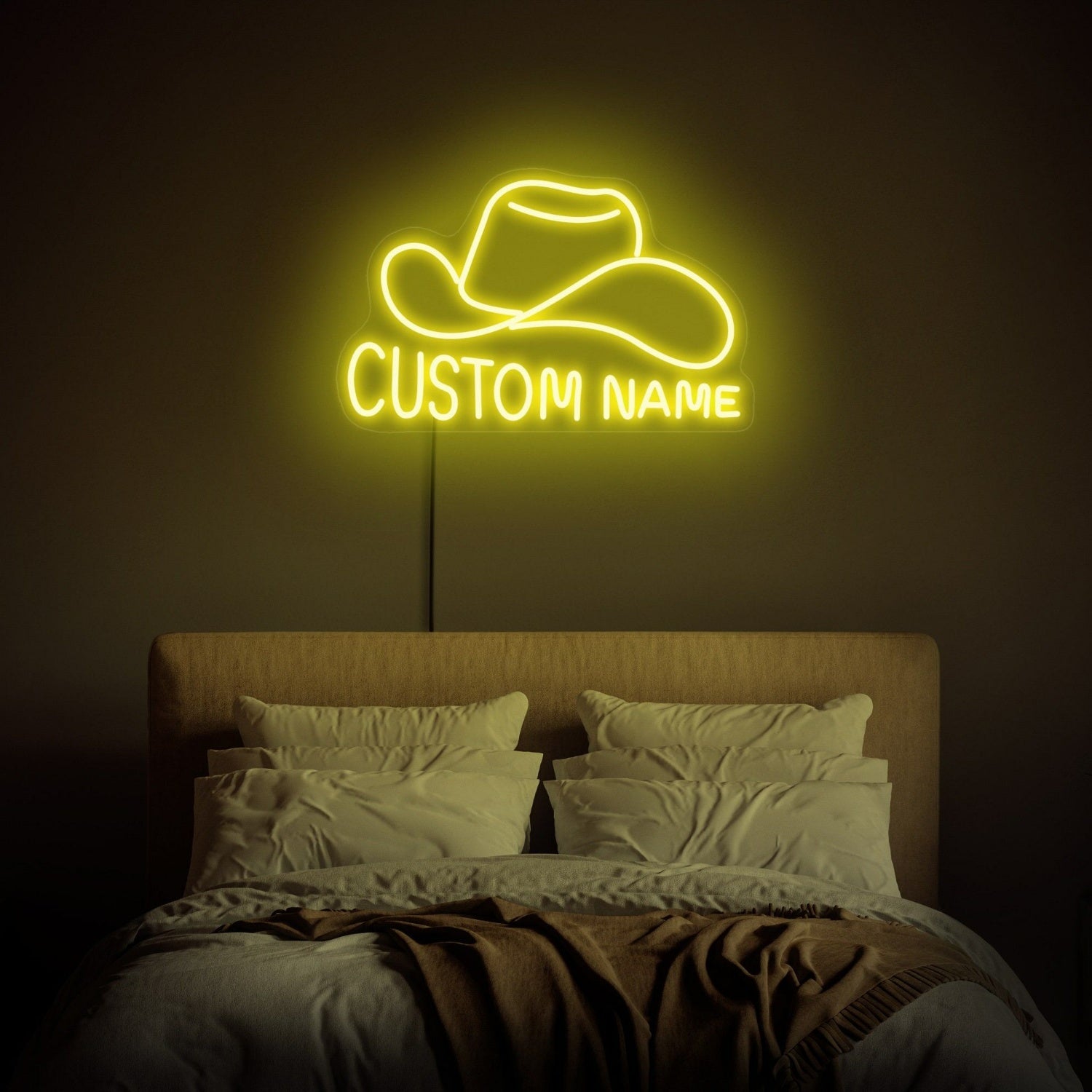 Custom Charm Cowboy Hat Name Sign Fevent Decorations - Shineneon