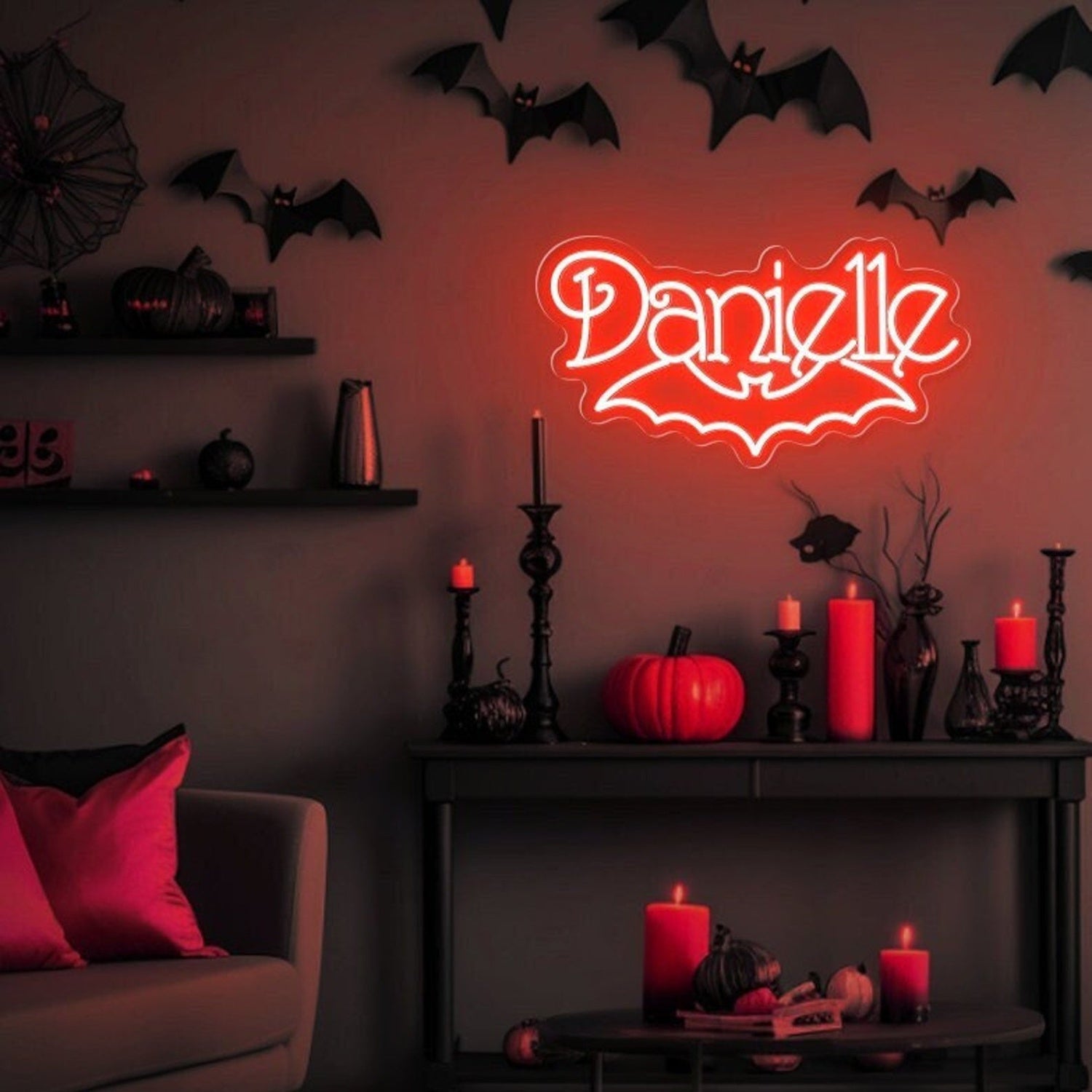 Custom Gothic Name Neon Sign Halloween Decor | Shineneon
