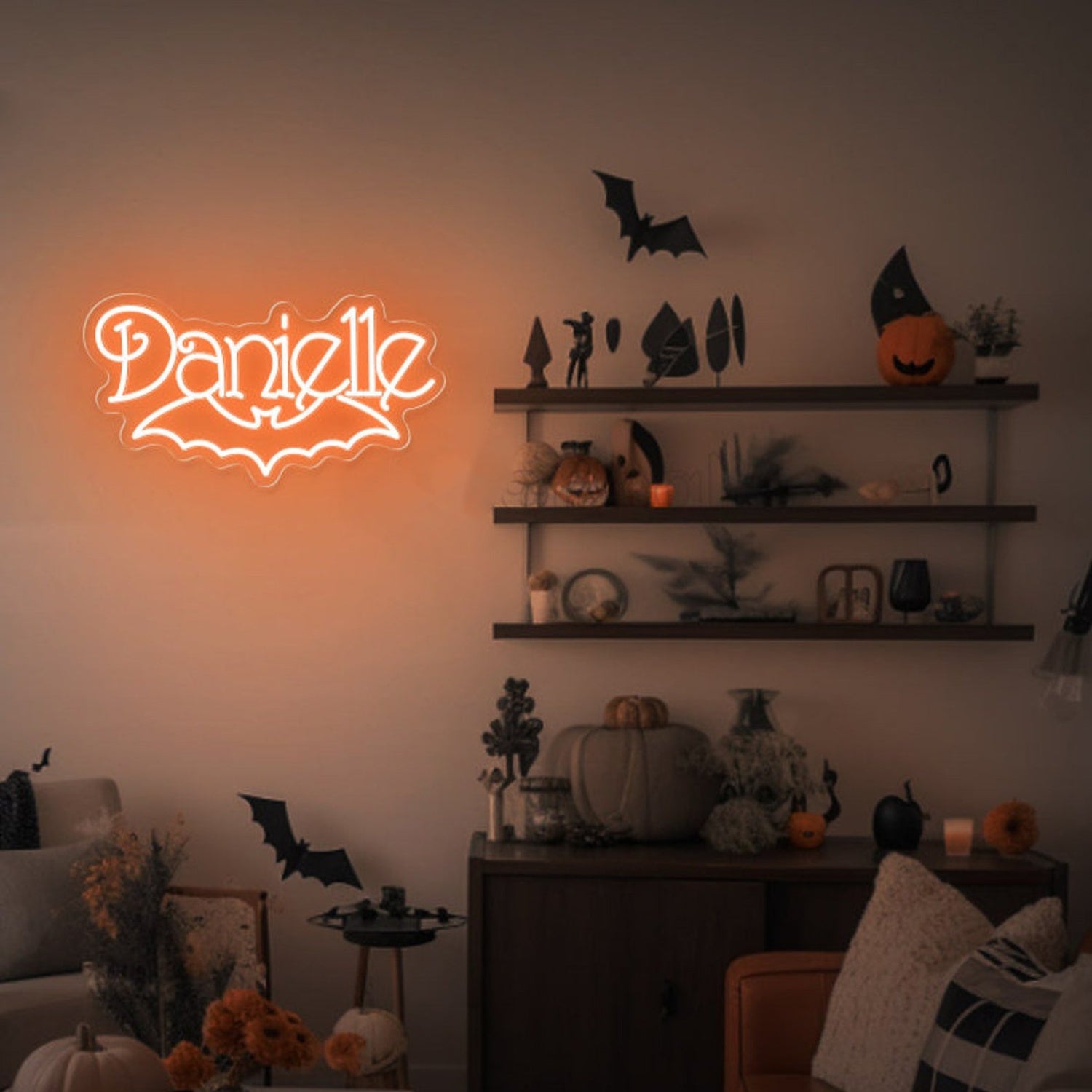 Custom Gothic Name Neon Sign Halloween Decor | Shineneon