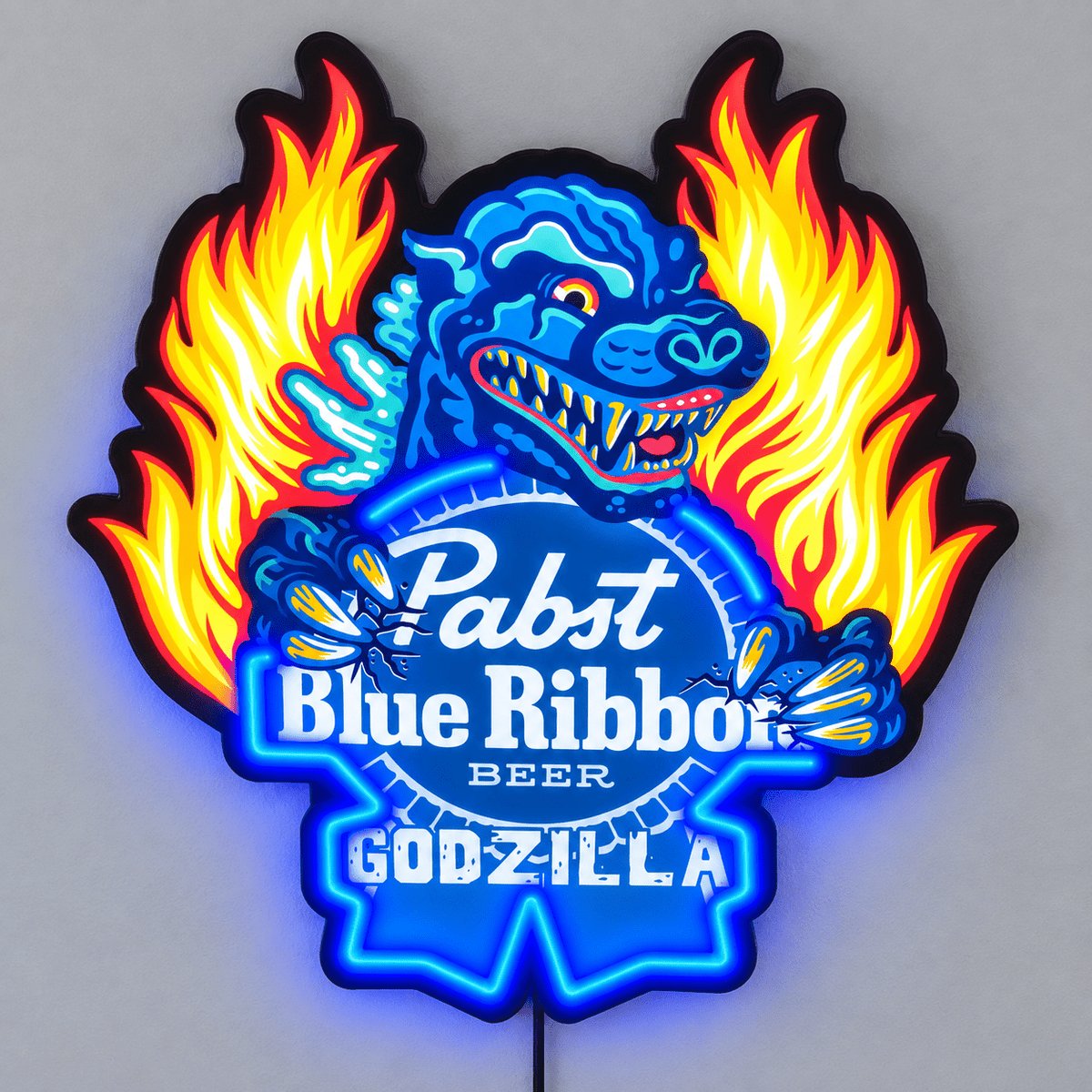 Custom Monster Beer & Flame LED Lightbox – 24 Inch - Shineneon